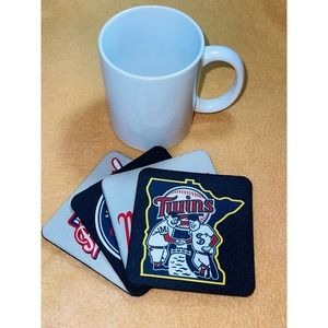 TWINS BASEBALL HIGH QUALITY COASTER SET (PACK OF 4 PER ORDER)